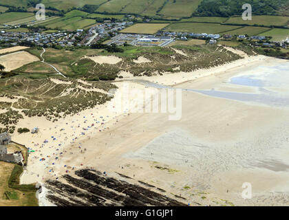 Aerial View Croyde Beach North Devon Stock Photo