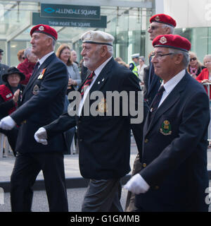 Veterans marching in ANZAC day parade 2015 in Perth, Australia Stock Photo