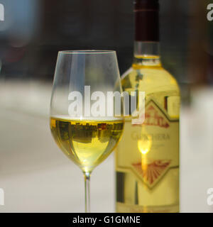 Bottle of white wine in central London Stock Photo