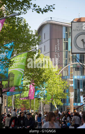 st david's shopping centre on the hayes in cardiff wales cardiff library Stock Photo