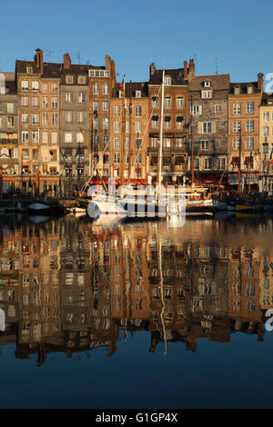 Saint Catherine Quay in the Vieux Bassin, Honfleur, Normandy, France, Europe Stock Photo