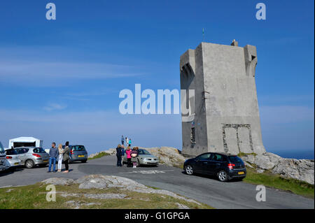 Banba's Crown in Malin Head, County Donegal, is the most northerly point of the Irish mainland. Stock Photo