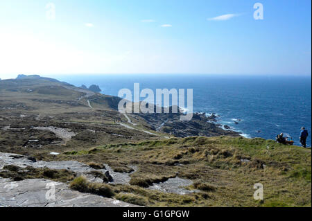 Banba's Crown in Malin Head, County Donegal, is the most northerly point of the Irish mainland. Stock Photo