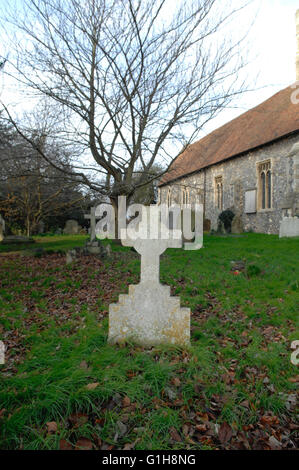 graveyard, celtic cross,Sandwich, Kent, UK Stock Photo