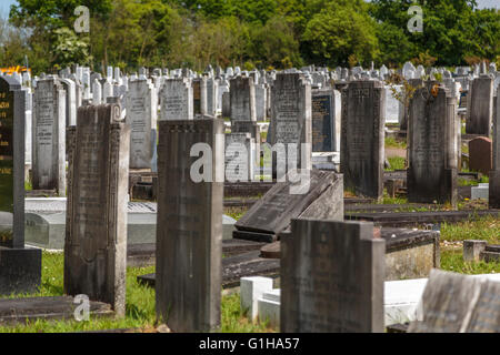 Gravestones in a Jewish cemetery London UK Stock Photo