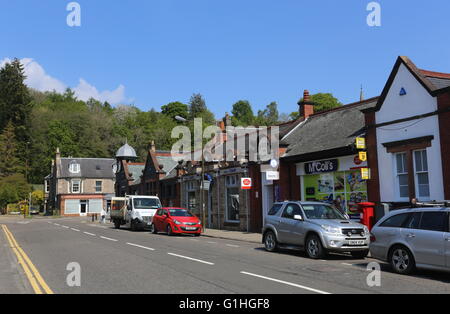 Exterior of Bridge of Allan shop and Post office Scotland  May 2016 Stock Photo