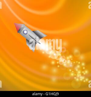 Space Rocket. Launching Spacecraft. Stock Vector