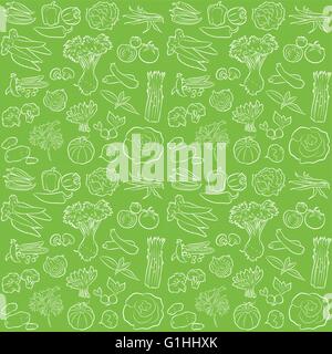 vector pattern of seamless background with vegetables Stock Vector