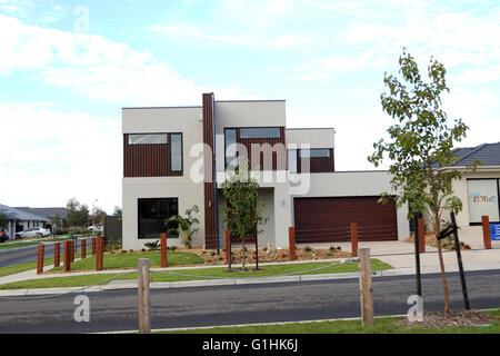 Australian display modern two storey new home in Melbourne Australia Stock Photo