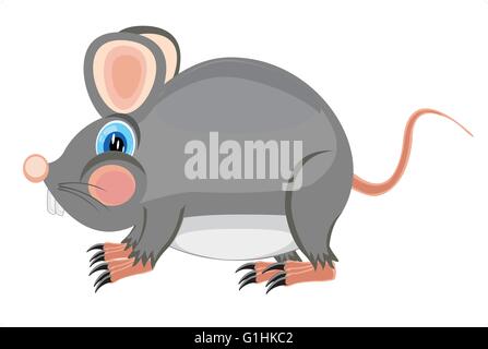Cartoon by sulphur of the rat on white background Stock Vector