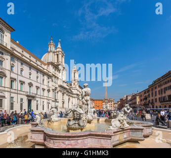Piazza Navona - Fontana del Moro by Bernini, Rome, Lazio, Italy, Europe ...