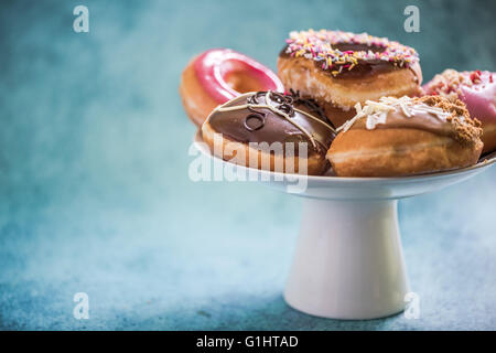 stack of donuts unhealthy sweet food Stock Photo