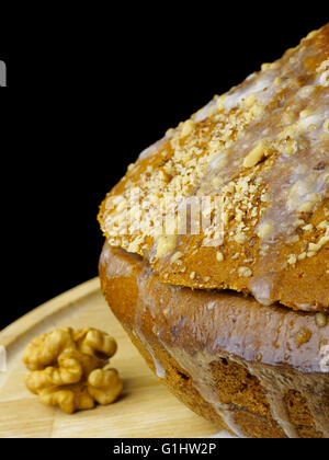 Honey And Walnut Pie On Wooden Background Stock Photo - Alamy