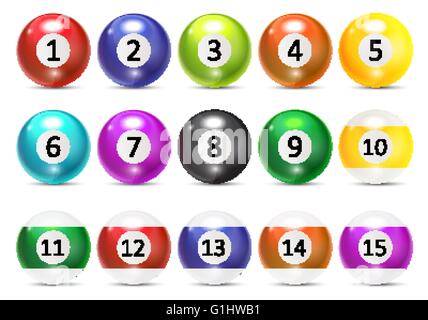 Ivories, Billiard Balls Set Vector Stock Vector