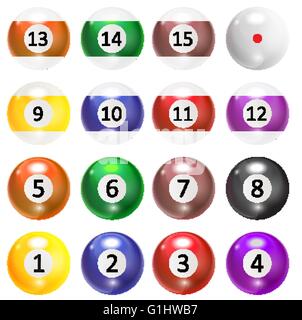 Ivories, Billiard Balls Set Vector Stock Vector