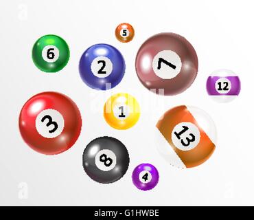 Ivories, Billiard Balls Set Vector Stock Vector