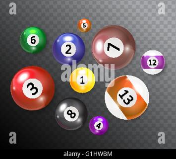 Ivories, Billiard Balls Set Vector Stock Vector