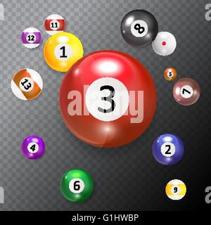 Ivories, Billiard Balls Set Vector Stock Vector