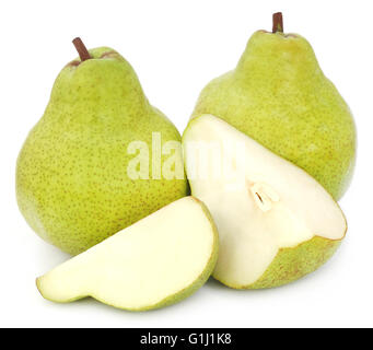 Fresh pears over white background Stock Photo