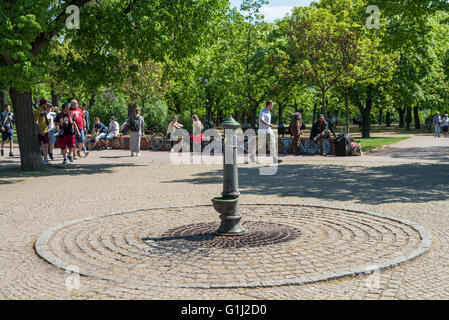 Fountain in park Letna, Prague, Czech republic Stock Photo