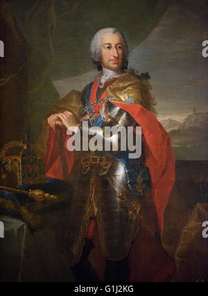 Adam Friedrich Oeser (1717-1799), State portrait of Charles VII, Holy Roman Emperor (1697-1745), Germany 1756/1759. Stock Photo