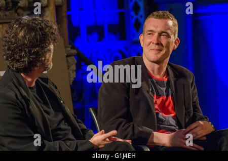 Neil Gaiman and David Mitchell    Two globally acclaimed writers Ð admirers of each otherÕs work Ð met on stage for the Stock Photo