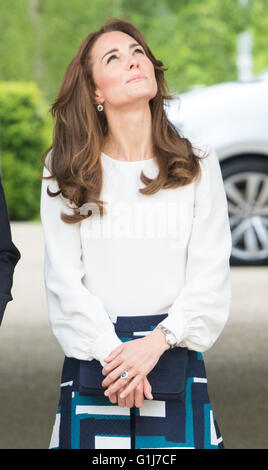 Queen Elizabeth Olympic Park, London, May 16th 2016. The Duke and Duchess of Cambridge and Prince Harry attend the launch of their Heads Together campaign, which aims to eliminate stigma on mental health. Credit:  Paul Davey/Alamy Live News Stock Photo