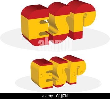 Vector illustration of Spain Flag in puzzle isolated on white background Stock Vector