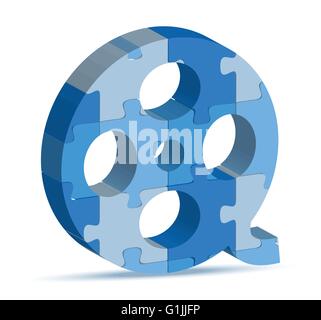EPS 10 Vector Illustration of video icon in puzzle Stock Vector