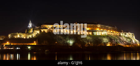 Petrovaradin Fortress from 18th century in Novi Sad, Serbia at night. HDR photo. Stock Photo