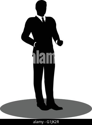 Vector image - Vector illustration of business standing silhouette Stock Vector