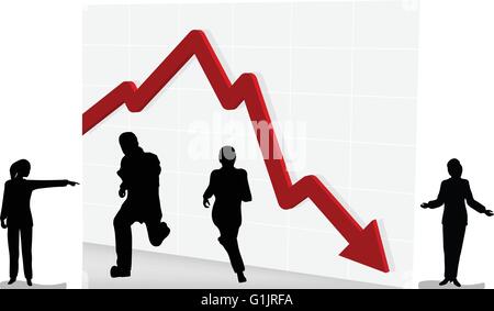 Vector image - Vector Illustration of red arrow downwards Stock Vector
