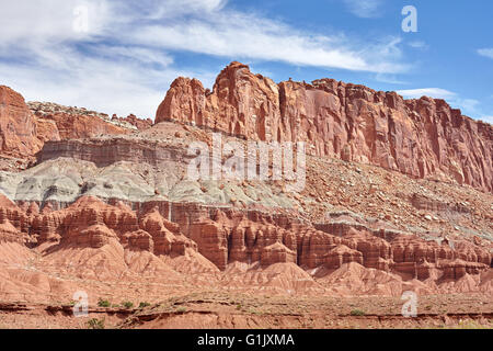 Rock layers in Capitol Reef National Park in Utah, USA. Stock Photo