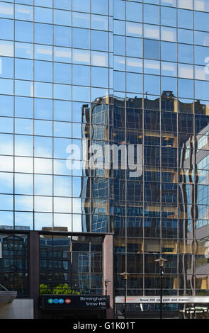 Reflections in Snow Hill Station building, Colmore Row,Birmingham. England. Stock Photo