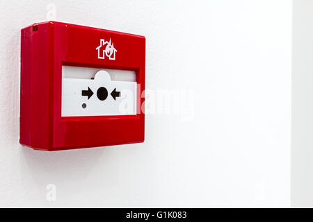 Fire alarm press here box on wall Stock Photo: 21039451 - Alamy