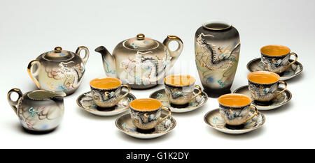 Japanese pottery porcelain tea set Stock Photo