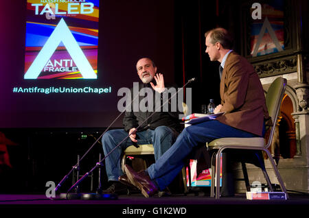 Nassim Nicholas Taleb discusses his best selling book and concept 'Anti-Fragile' at 5 x15 event at Islington's Union Chapel with Stock Photo