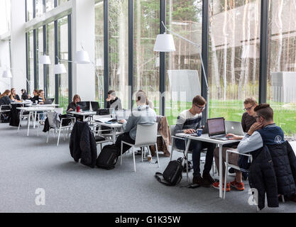 Students sitting and studying at library Stock Photo