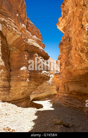 The desert canyon near the Sahara oasis of Mides, Tunisia, North Africa Stock Photo