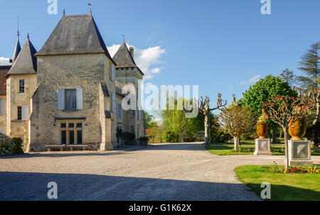 Wine Estate Chateau Carignan, castle, Carignan de Bordeaux, France. Stock Photo