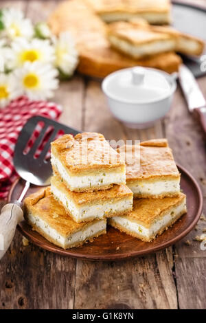 rustic cheesecake pie with cottage cheese Stock Photo