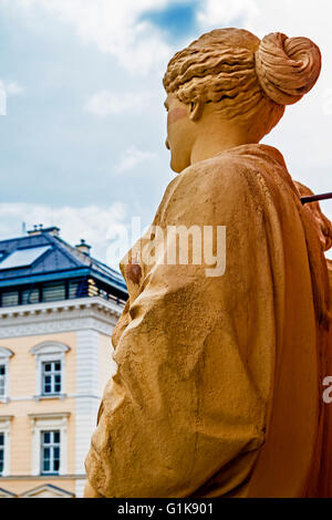 Vienna, Ringstraße, Palais and classical figure Stock Photo