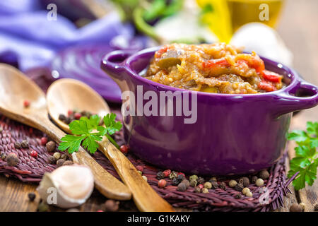 eggplant puree Stock Photo