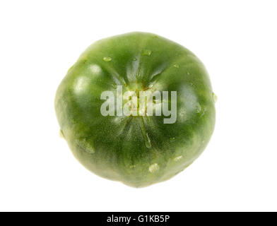 Whole green ox heart tomato, Solanum lycopersicum Stock Photo