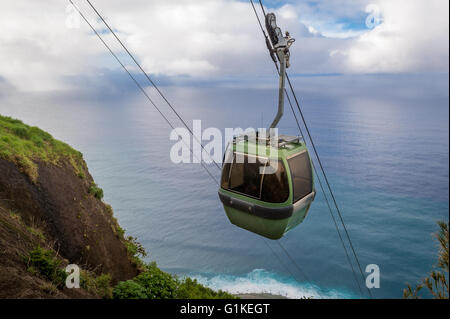 Cable car in Calhau das Achadas viewpoint Stock Photo