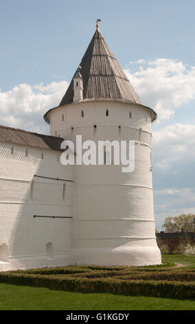 Rostov the Great in spring, the kremlin, fragment of a wall. The Golden Ring of Russia Stock Photo