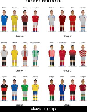 Football championship. National team players uniform. Soccer. Stock Vector