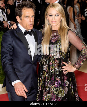 New York City, USA - May 2, 2016: Ben Stiller and Christine Taylor attend the 2016 Met Gala Stock Photo