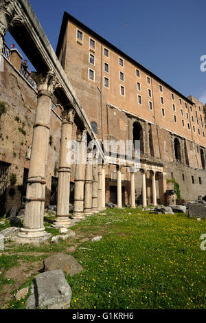 Italy, Rome, Roman Forum, Portico degli Dei Consenti (Portico of the Harmonious Gods) and Tabularium on the Capitoline Hill Stock Photo