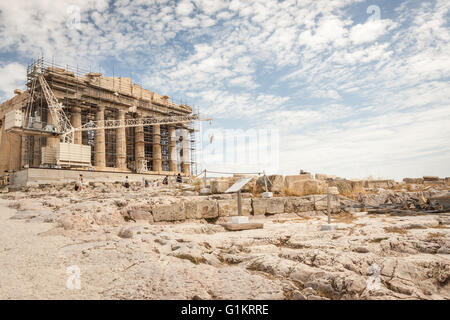 Detail of parthenon in a spring afternoon. Athens, Central Athens. Greece Stock Photo